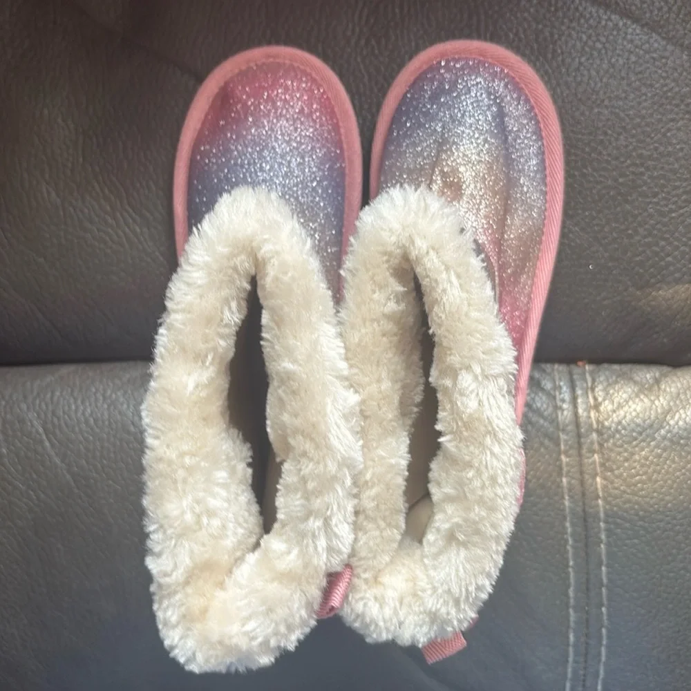 Girls Sparkly pink and purple boots